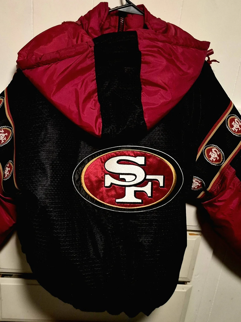 VTG 90s San Francisco 49ers Pro Player Reversible Puffer Jacket Size L NFL
